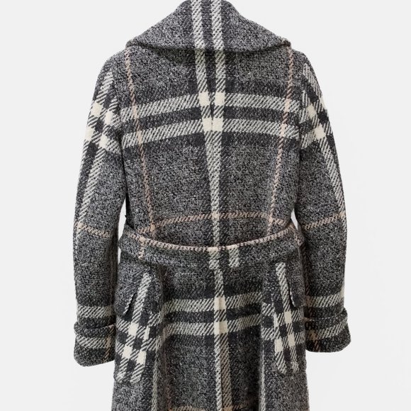 Burberry Grey House Check Wool Coat - Picture 3 of 14